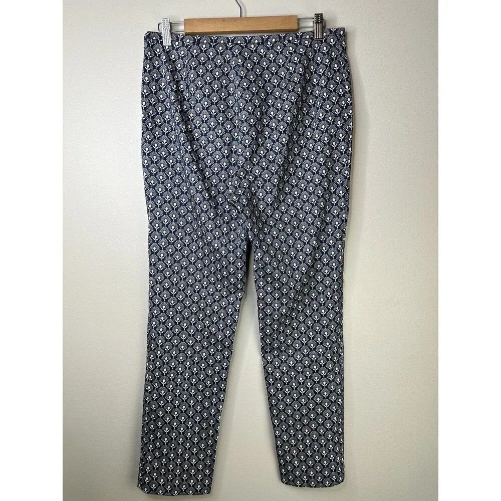 J. McLaughlin Pants Women Size 10 Stretch Art Deco Floral Print Casual Vacation - Picture 5 of 7